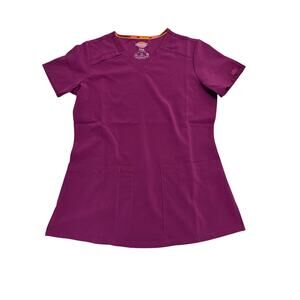 NWT Dickies maroon scrub top sz XS nurse medical